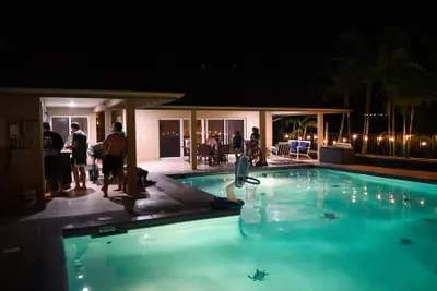 Dinner around the pool